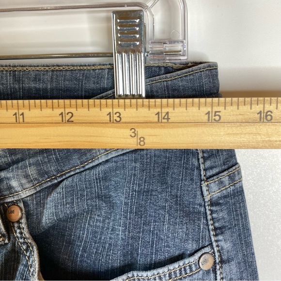 Lee Womens Bootcut Jeans Sz 10 Blue Distressed Denim Flap Pockets Western - Picture 9 of 10